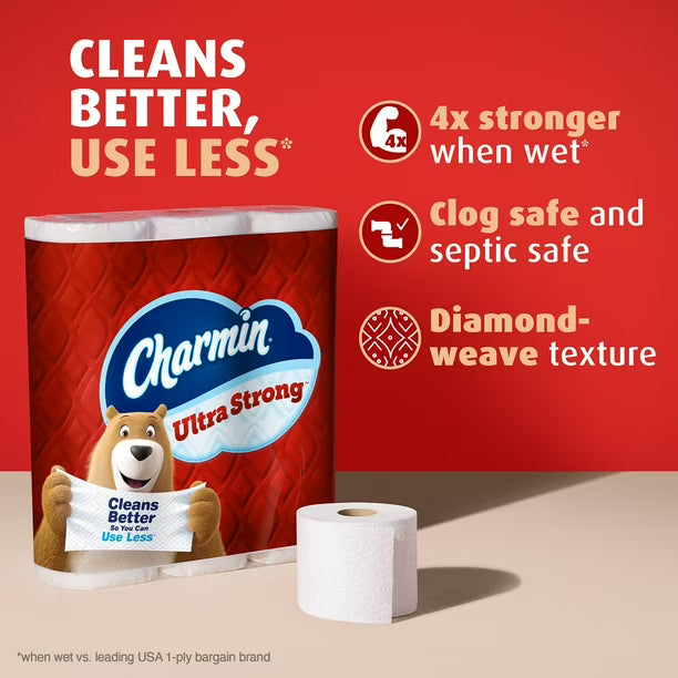 Charmin Ultra Strong 2-Ply Toilet Paper, 231 Sheets/Roll, 32 Rolls — Durable & Septic-Safe