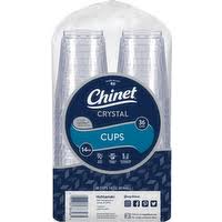 Chinet Crystal Plastic Cups 14 oz 60 Pack Clear Disposable Cups