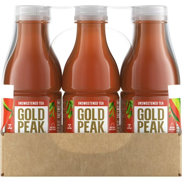 Gold Peak Unsweetened Tea 16.9 fl oz Bottles 18 Pack side view