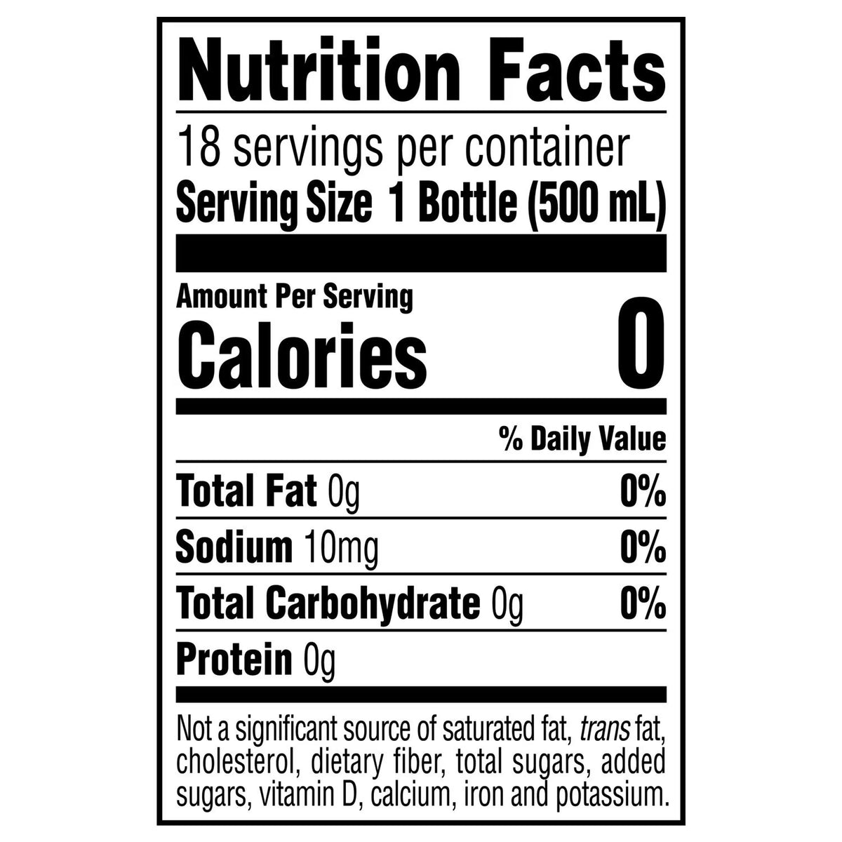 Nutrition facts label with serving size, calories, fat, sodium, carbohydrate, and protein information.