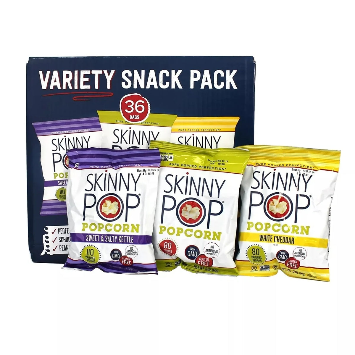 SkinnyPop Variety Snack Pack Popcorn 0.5 oz 36 Pack