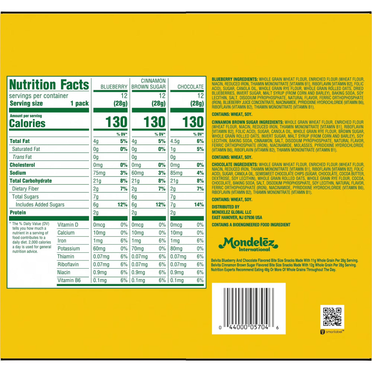 belVita Bites Breakfast Biscuits Variety Pack, 1 oz, 36-Pack – Quick & Nutritious Morning Snack