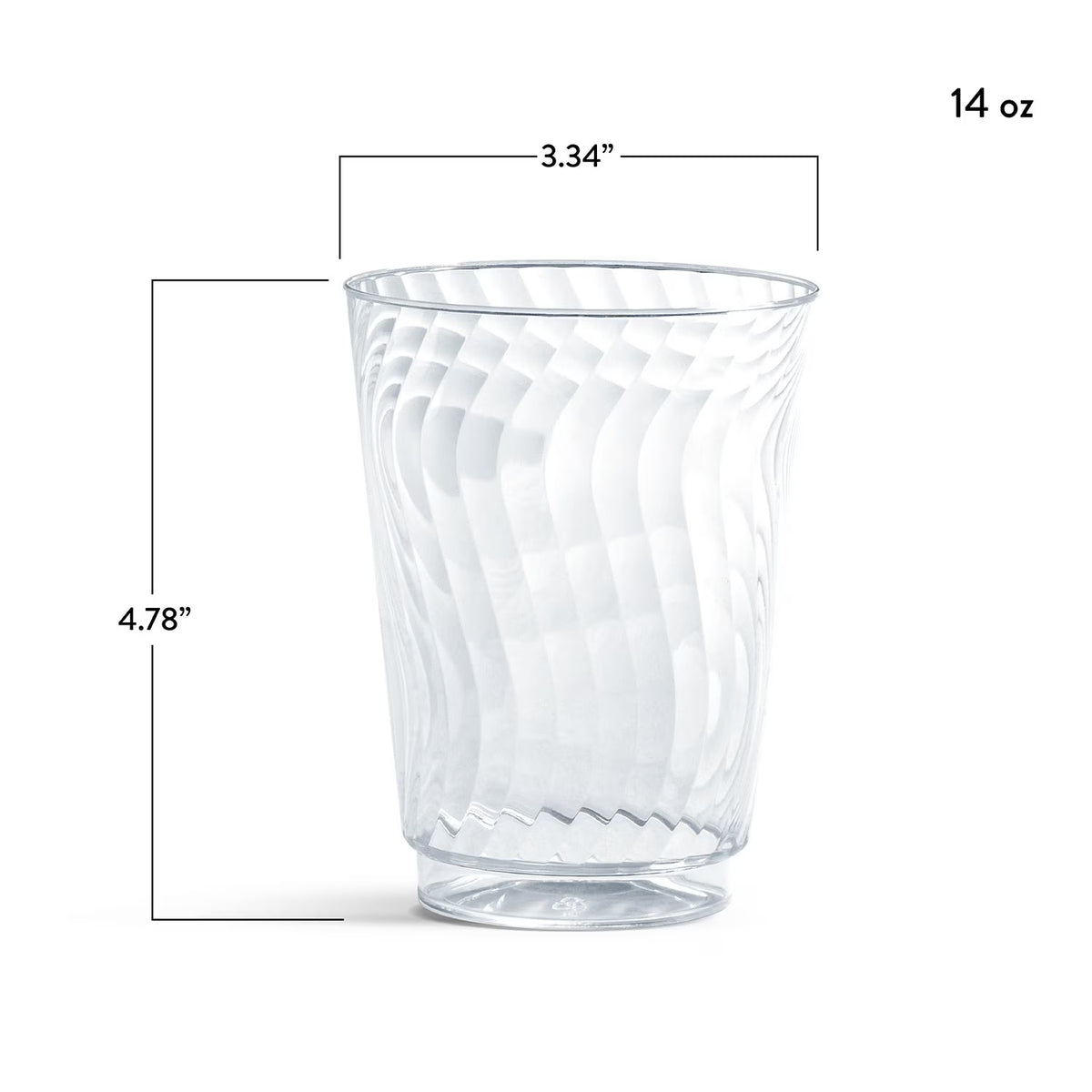 Chinet Crystal Plastic Cups 14 oz 60 Pack Clear Disposable Cups