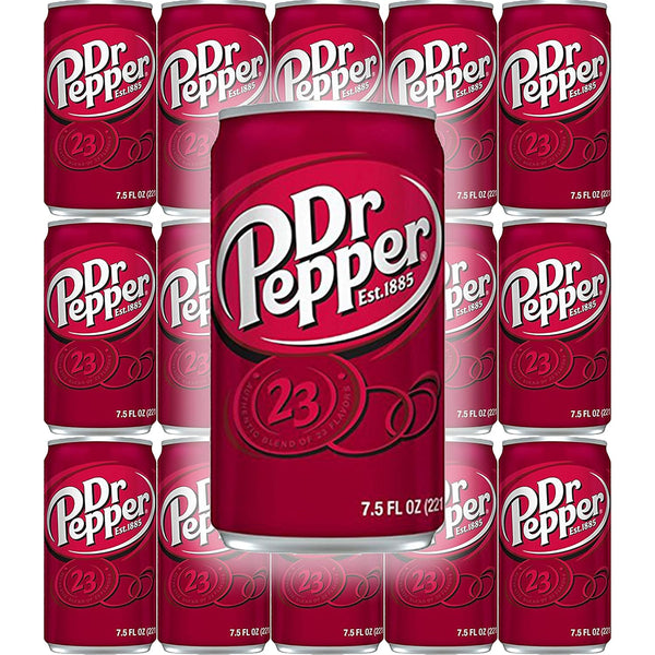 Dr Pepper Mini Soda Cans, 7.5 fl oz, 30-Pack – Classic Carbonated Soft Drink