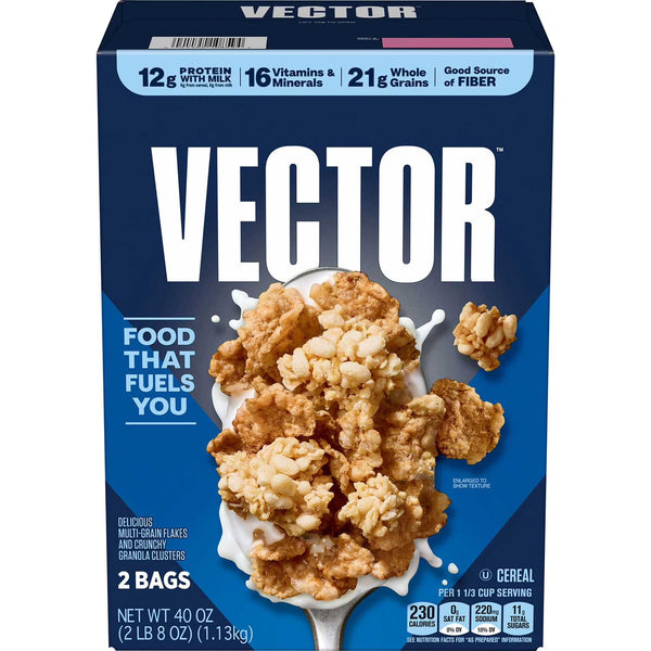 Kellogg’s Vector Cereal, 40 oz — Original High-Fiber & Protein Breakfast Cereal