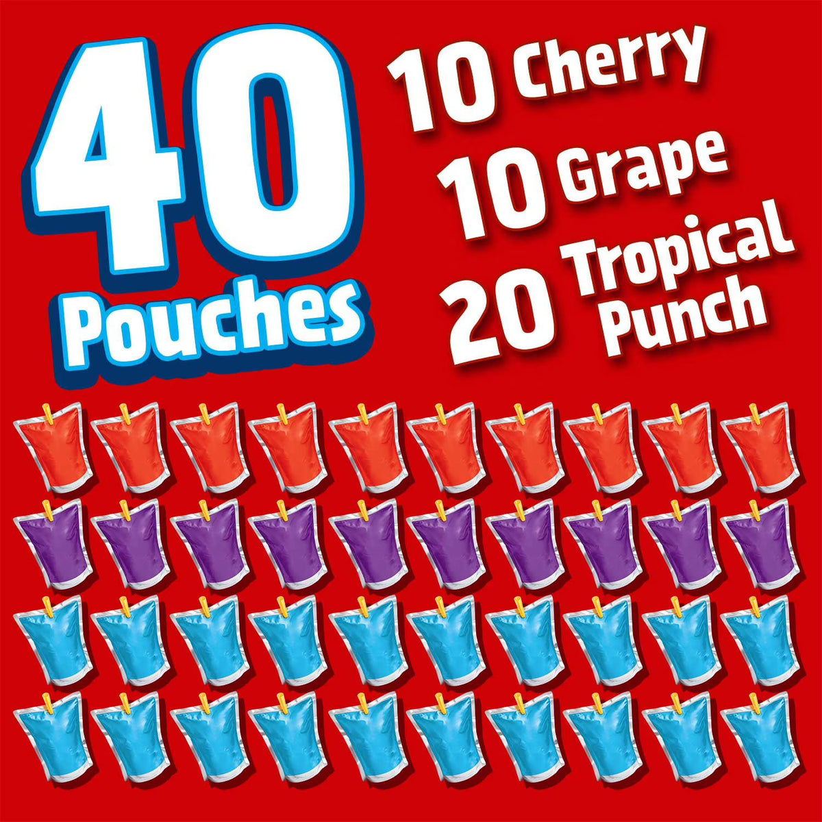 Kool-Aid Jammers Juice Pouches Variety Pack 6 fl oz 40 Count