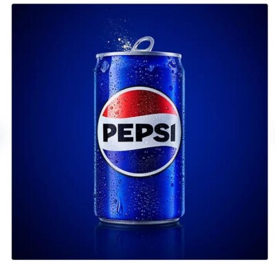 Pepsi can with a blue background