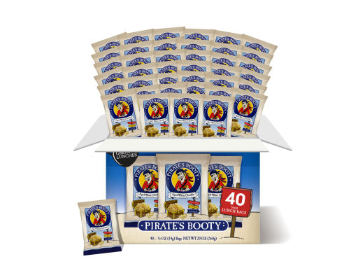 Pirate’s Booty Aged White Cheddar Snack Puffs, 0.5 oz, 40-Count – Gluten-Free Baked Snacks