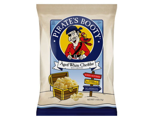 Pirate’s Booty Aged White Cheddar Snack Puffs, 0.5 oz, 40-Count – Gluten-Free Baked Snacks