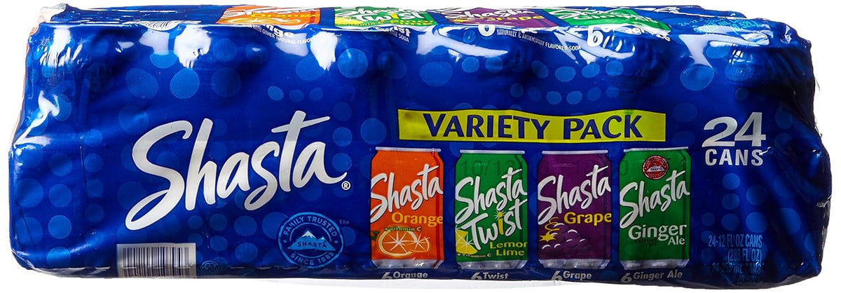 Shasta Soda Variety Pack 12 fl oz Cans 24 Pack