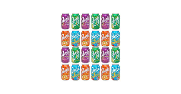 Shasta Soda Variety Pack, 12 fl oz Cans, 24-Pack – Assorted Flavors Carbonated Soft Drinks