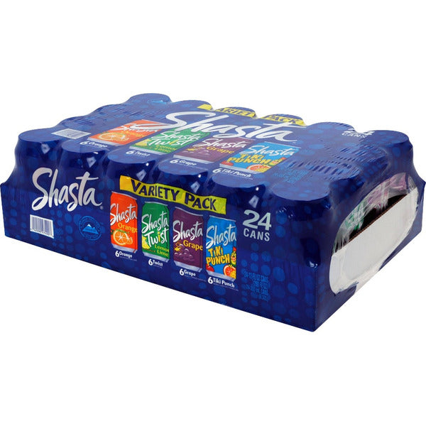 Shasta Soda Variety Pack, 12 fl oz Cans, 24-Pack – Assorted Flavors Carbonated Soft Drinks