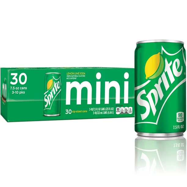 Sprite Mini Soda Cans 7.5 fl oz 30 Pack