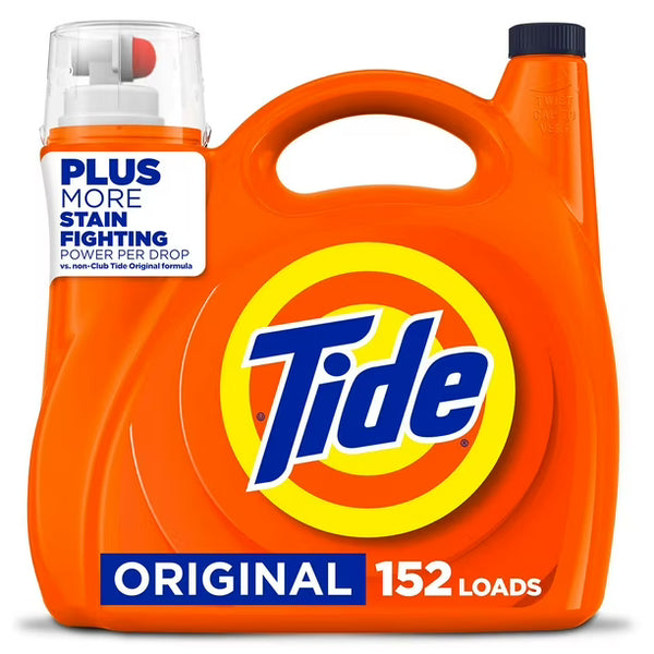 Tide Liquid Laundry Detergent, Original Scent, 170 fl oz — 152 Loads Bulk Laundry Cleaner