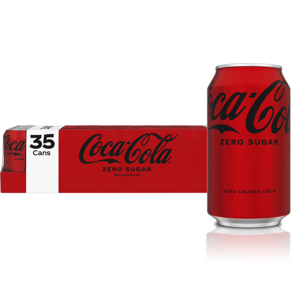 Coca-Cola Zero Sugar Soda Cans, 12 fl oz, 35-Pack – Zero Sugar, Zero Calories