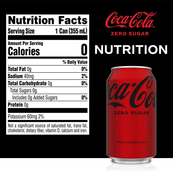 Coca-Cola Zero Sugar Soda Cans, 12 fl oz, 35-Pack – Zero Sugar, Zero Calories